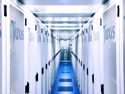 Inside of the Tuxis datacenter Image of server racks